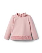Faux Fur Trim Top
