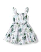 Tropical Flamingo Ruffle Dress