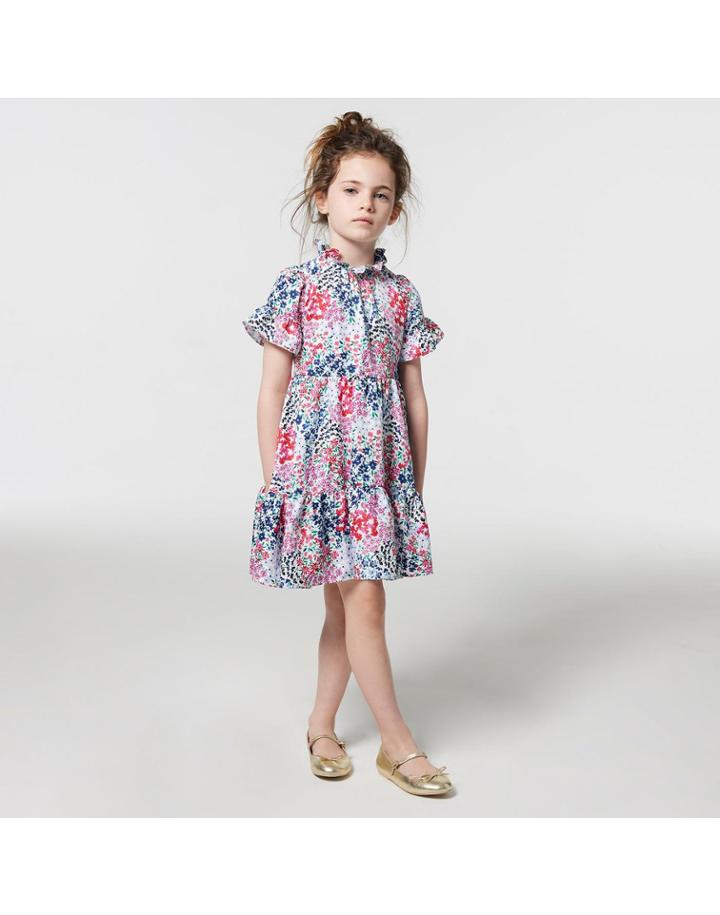 Floral Ruffle Cuff Dress