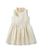 I Am Golden Mandarin Collar Dress