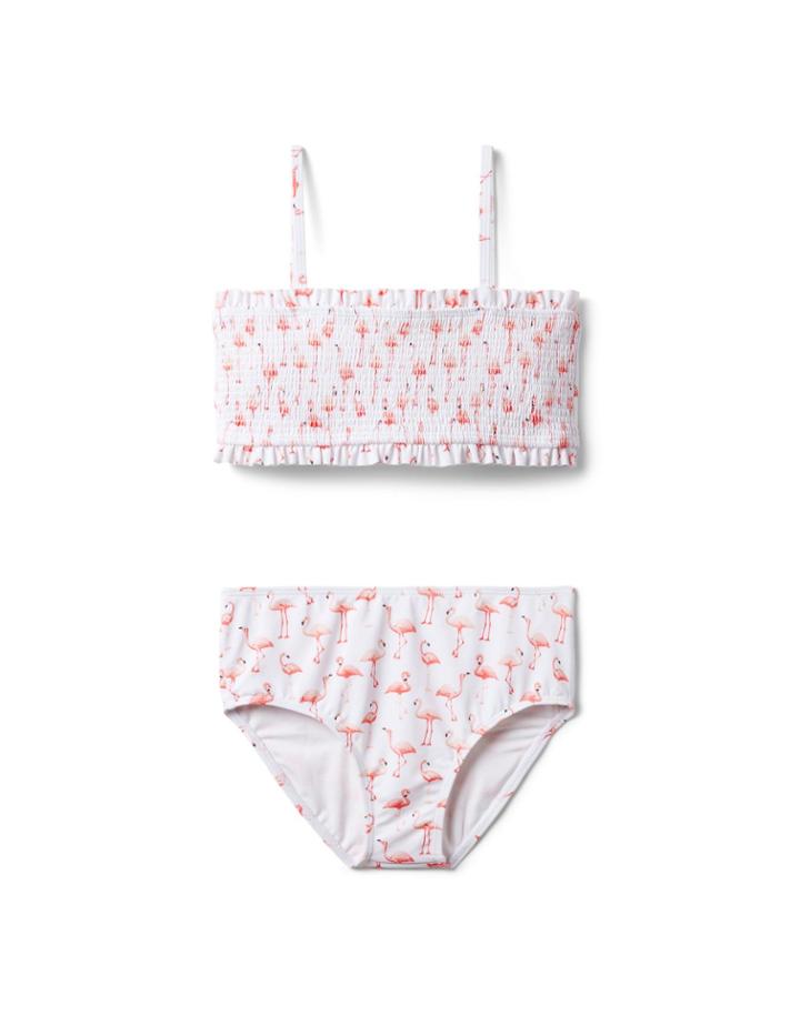 Flamingo Smocked Recycled 2-piece Swimsuit