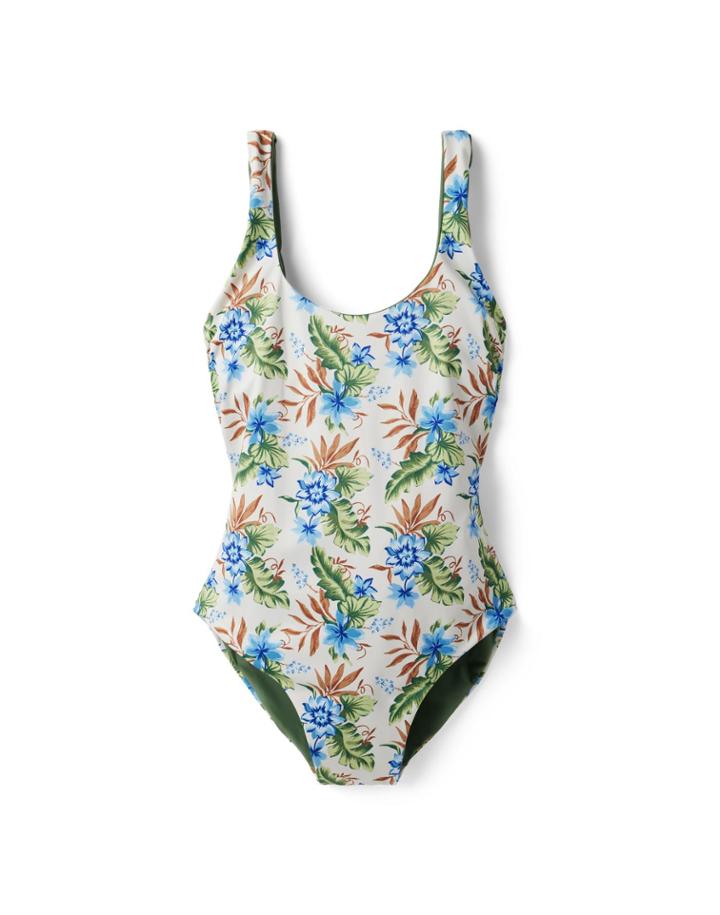 Dawne Florine Women's Reversible Tropical Floral Swimsuit