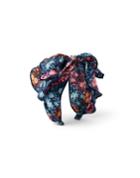 Diagonal Floral Stripe Twill Bow Headband
