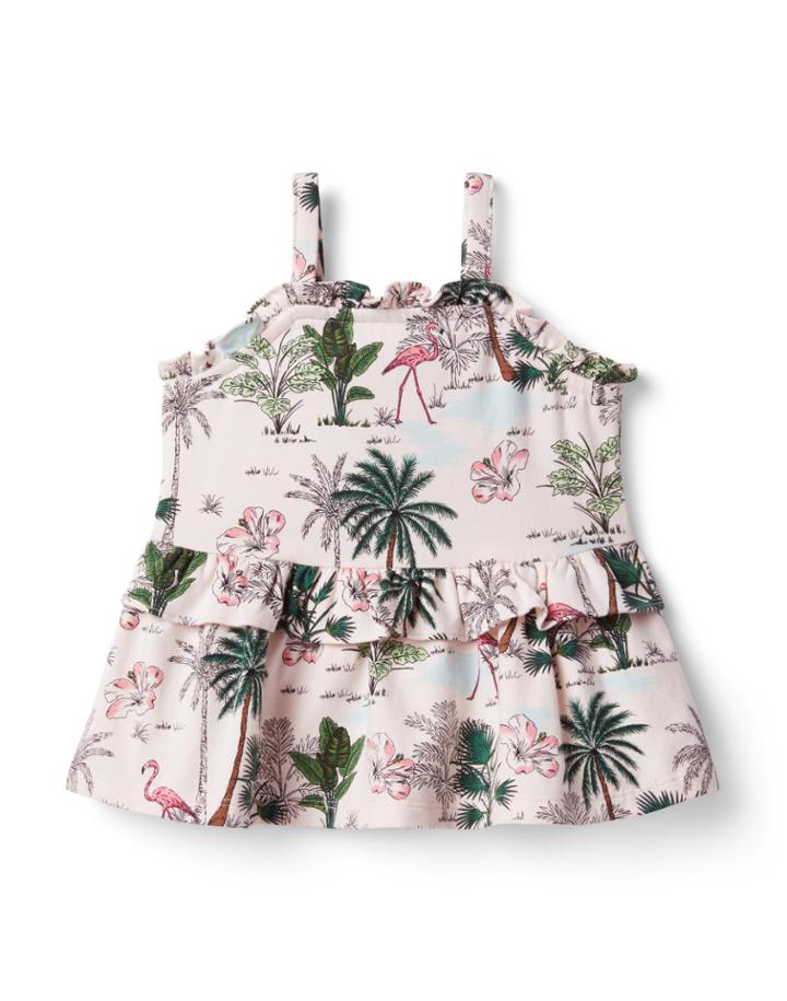 Tropical Peplum Top
