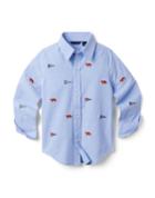 Embroidered Tiger Flag Oxford Shirt