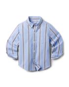 Striped Roll-cuff Oxford Shirt