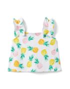 Pineapple Ruffle Strap French Terry Top
