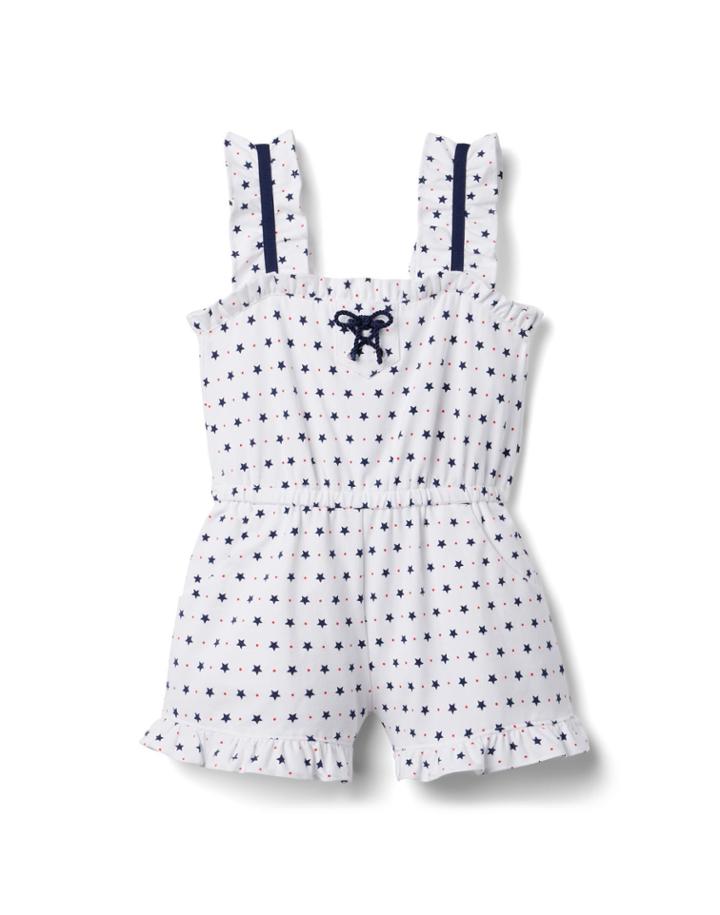Star Ruffle Trim Romper