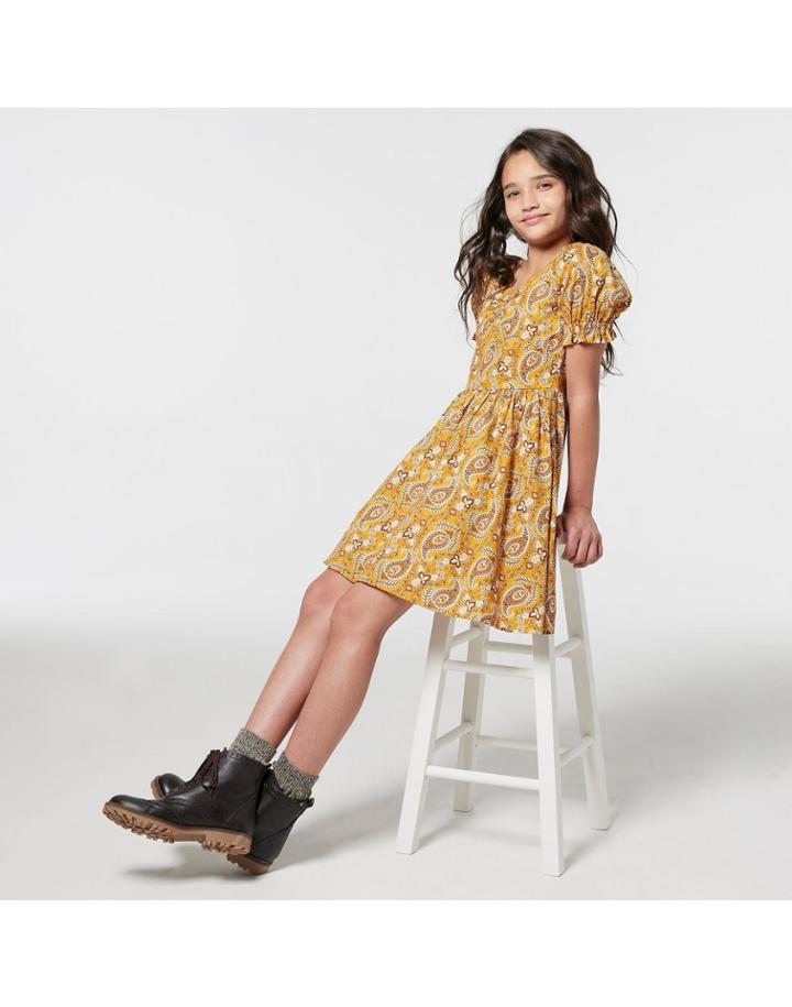 Paisley Puff Sleeve Dress