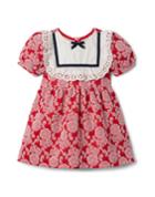 Rose Jacquard Eyelet Ruffle Dress