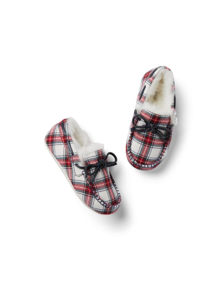 Plaid Faux Fur Slipper