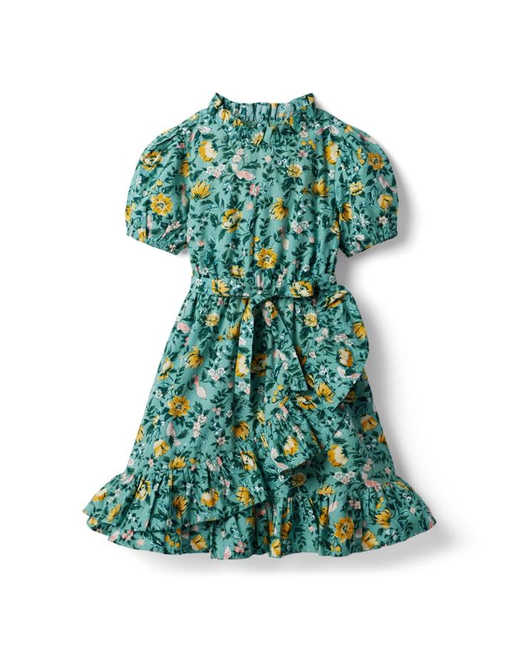 Floral Faux Wrap Dress