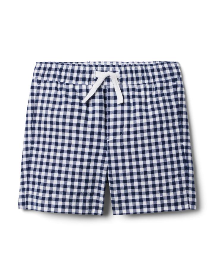 Gingham Poplin Pull-on Short