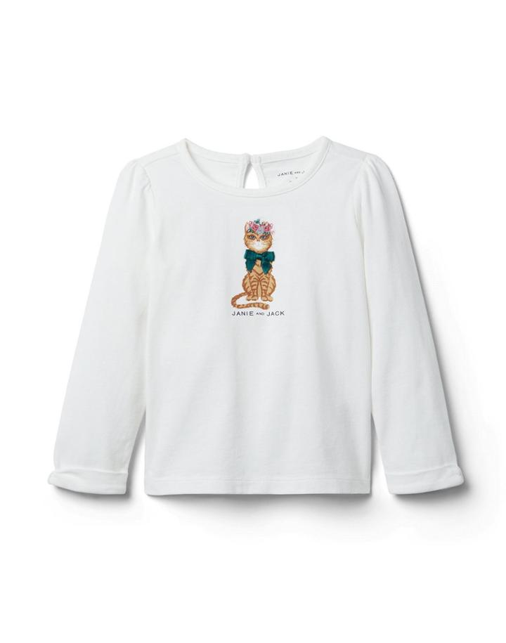 Embroidered Cat Tee