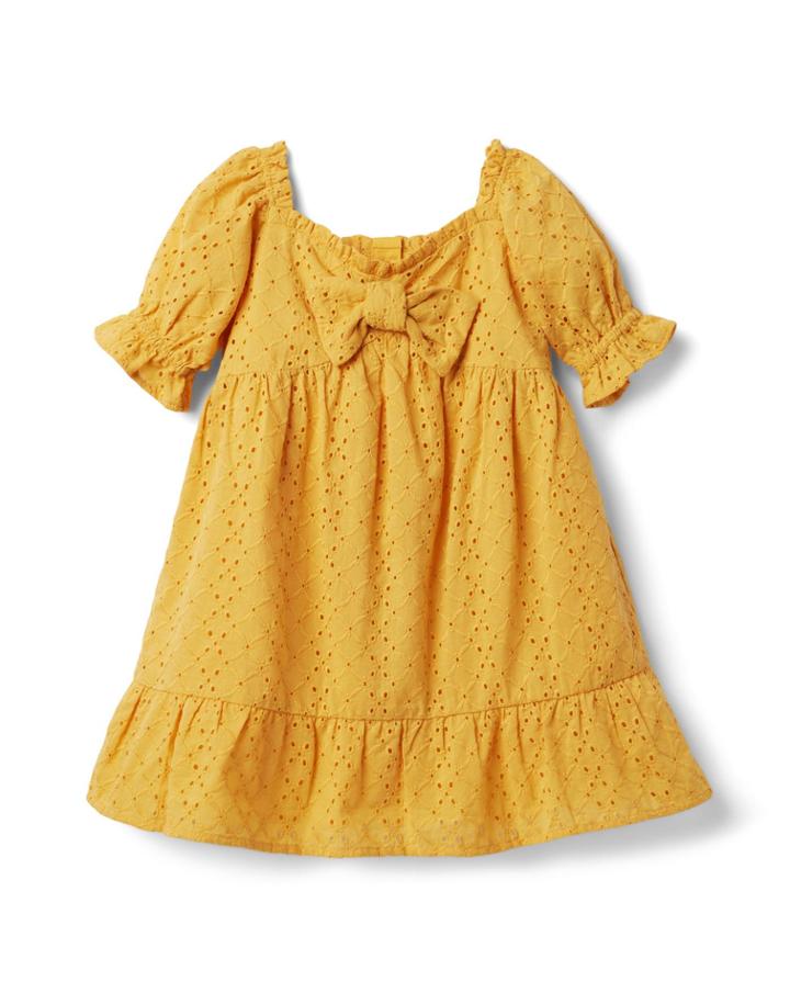 Eyelet Puff Sleeve Dress