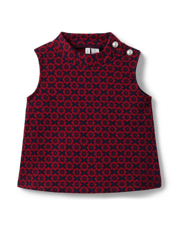 Floral Cropped Jacquard Top