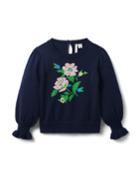 Floral Ruffle Cuff Sweater