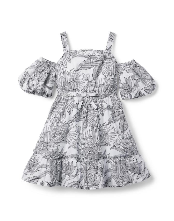 Palm Cold Shoulder Dress