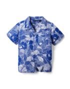 Tropical Leaf Linen Cabana Shirt