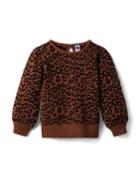Leopard Bishop Sleeve  Sweater