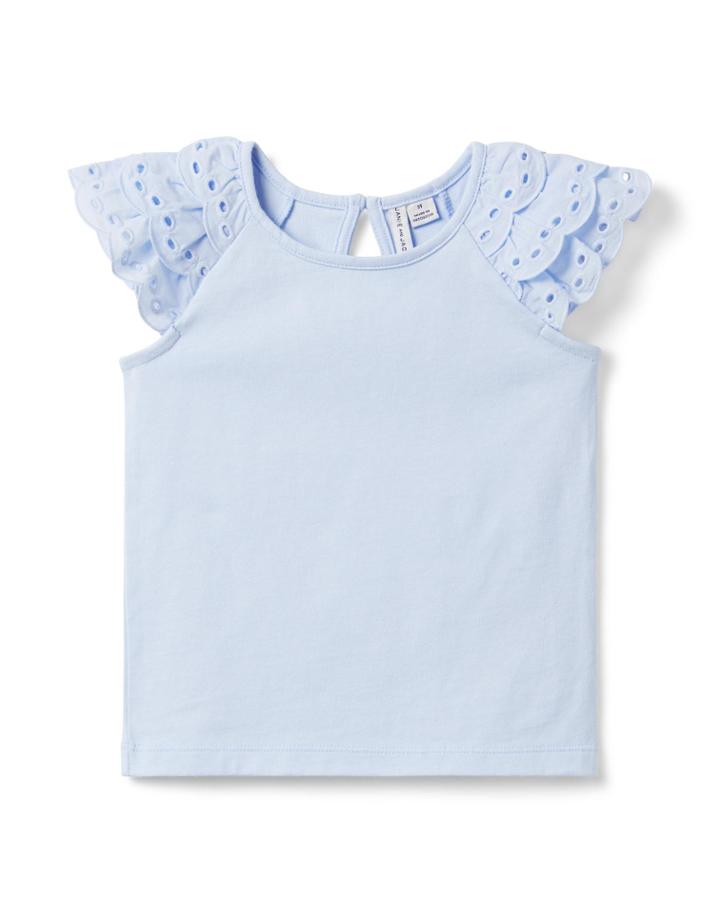 Eyelet Sleeve Jersey Top