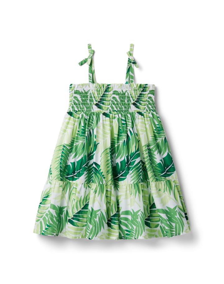 Palm Leaf Smocked Dress