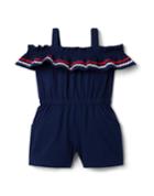 Ric Rac Trim Cold Shoulder Romper