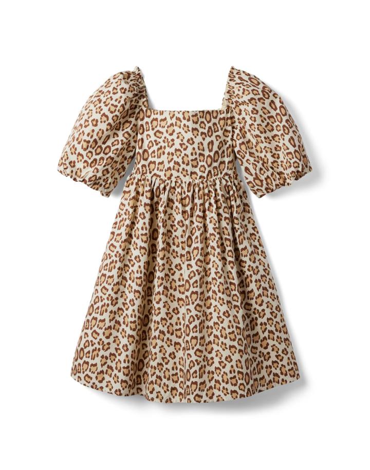 Leopard Bubble Sleeve Dress