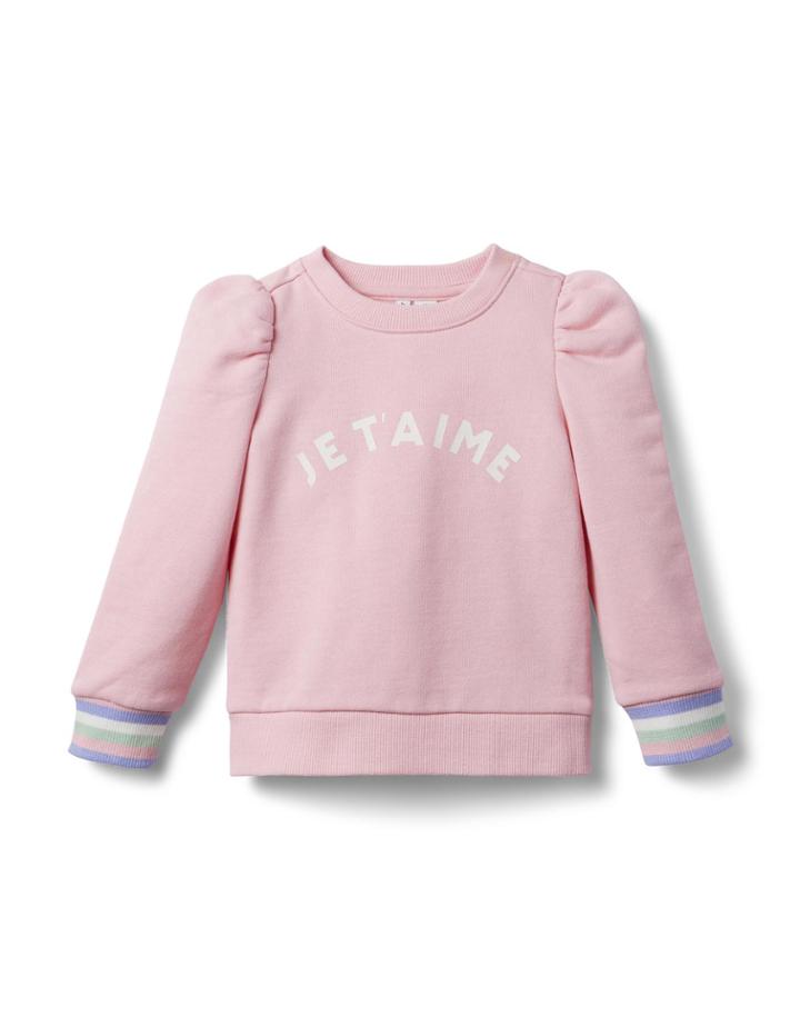 Je T'aime Puff Sleeve Sweatshirt