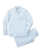 Petite Plume Men's Light Blue Gingham Pajama Set