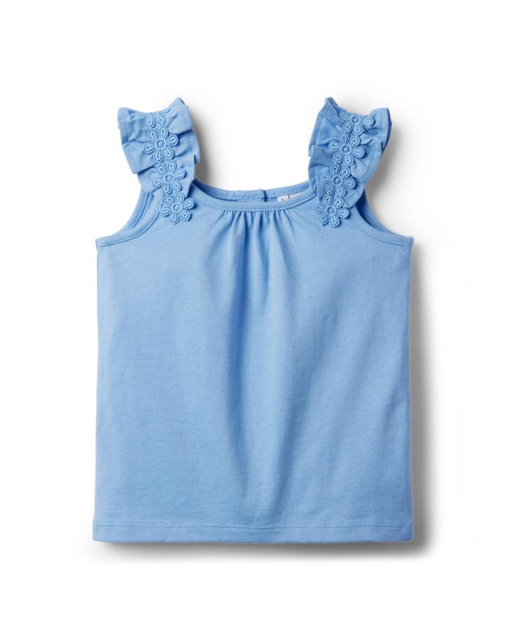 Ruffle Strap Jersey Top
