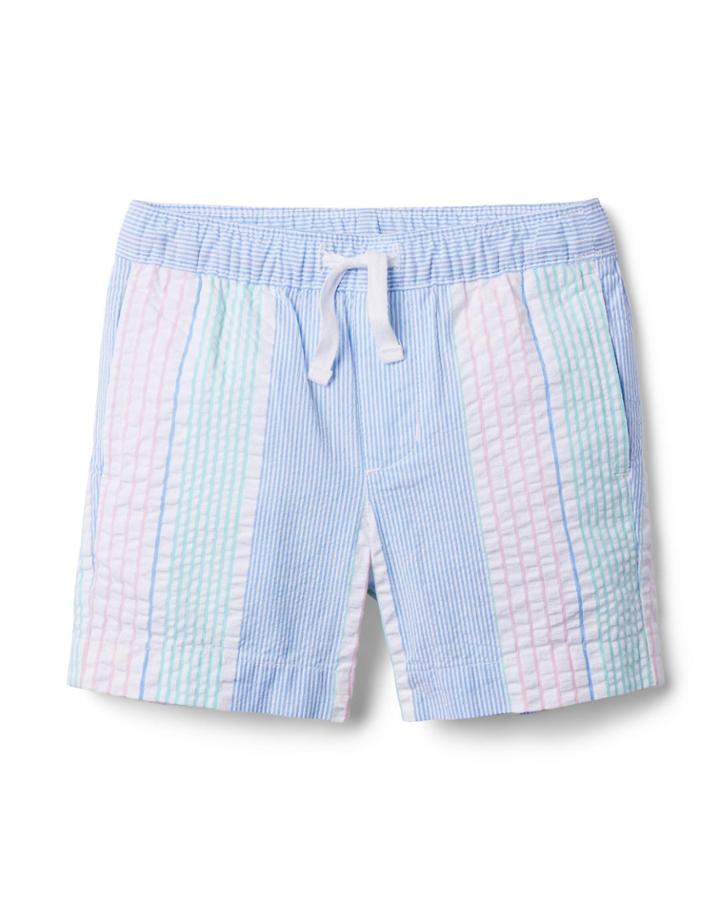 Striped Seersucker Pull-on Short