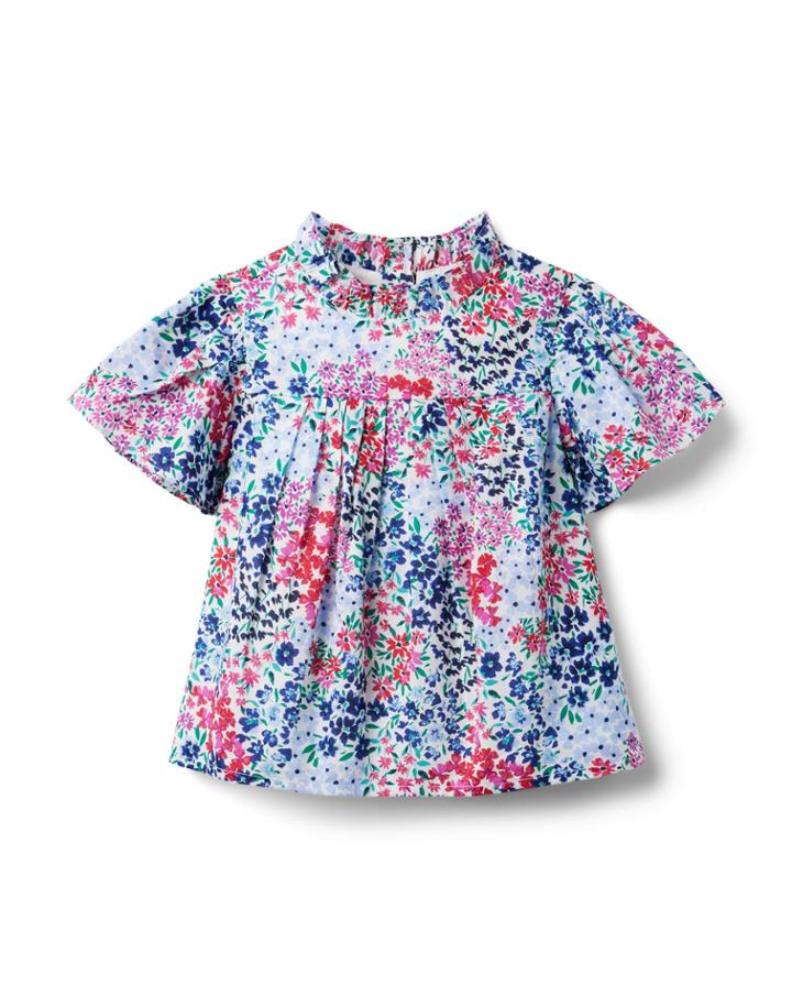 Floral Flutter Sleeve Top