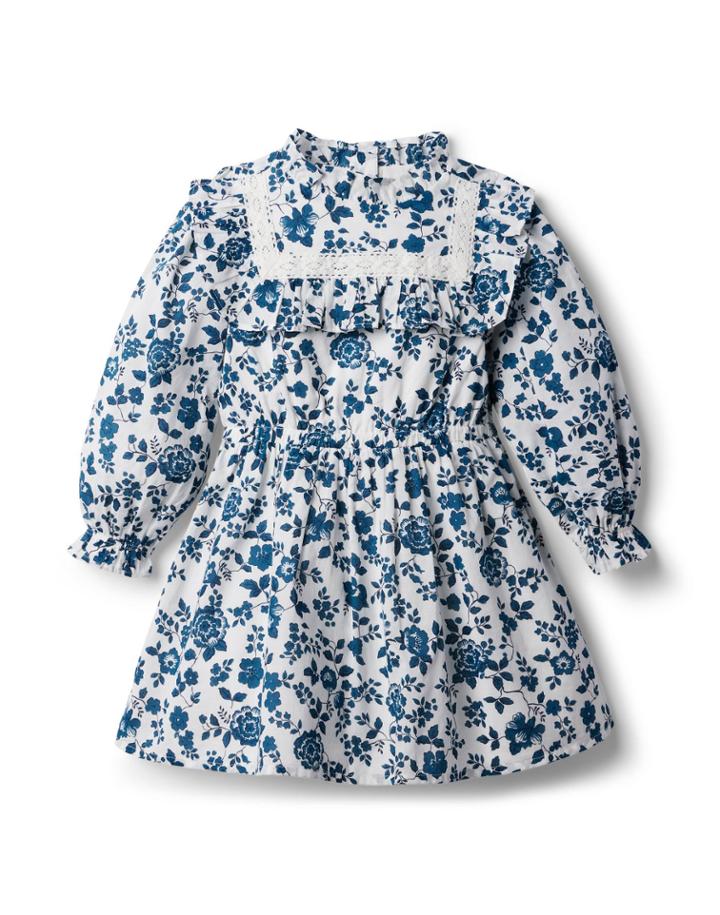 Floral Lace Ruffle Dress