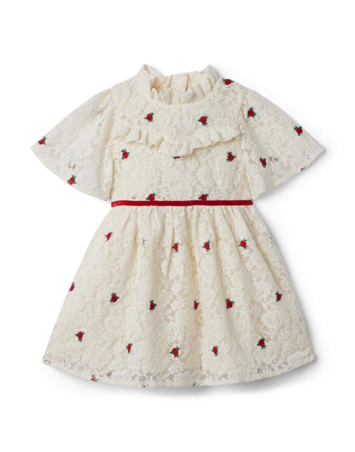 Embroidered Rose Lace Dress