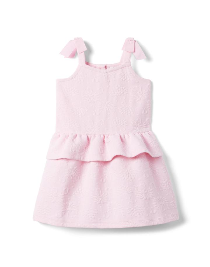 Floral Peplum Jacquard Dress