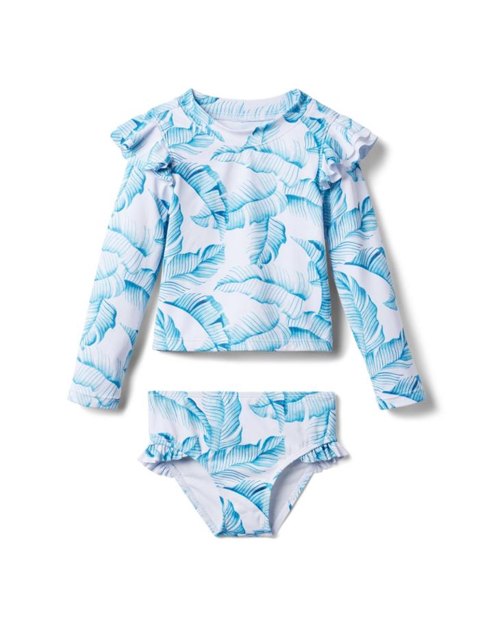 Palm Leaf Recycled Rash Guard Set