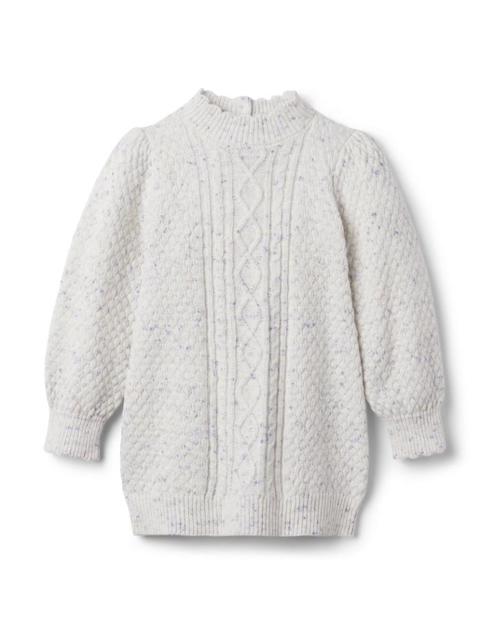 Marled Cable Knit Sweater Dress