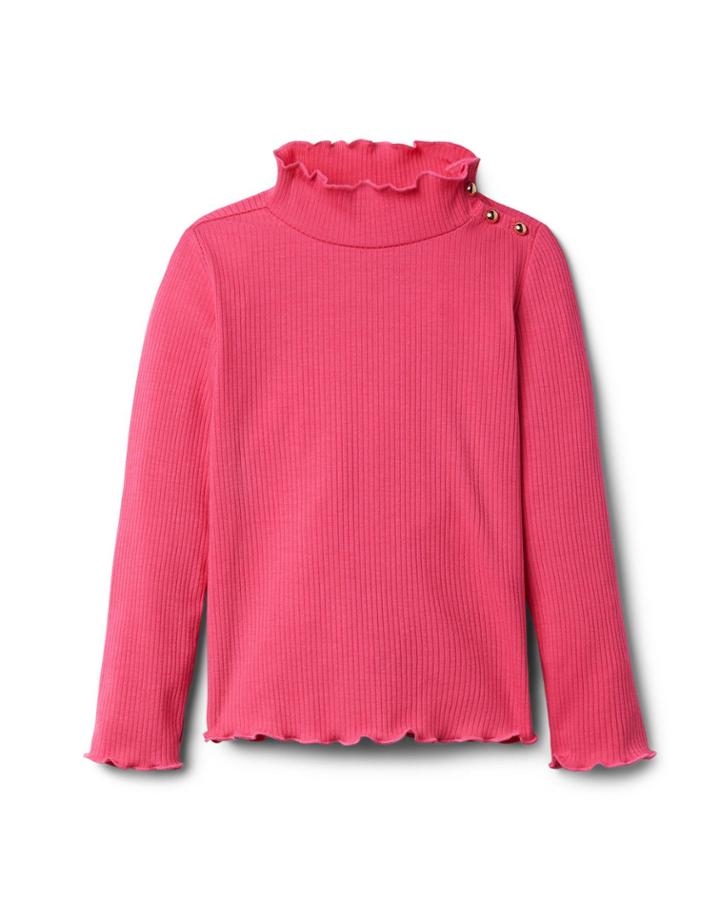 Ruffle Trim Turtleneck