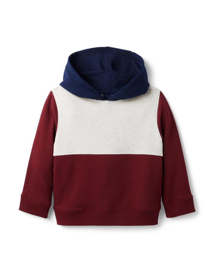 Colorblocked Hooded French Terry Sweatshirt