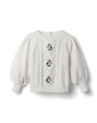 Embroidered Cable Knit Sweater