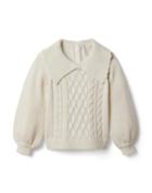 Cable Knit Scallop Collar Sweater