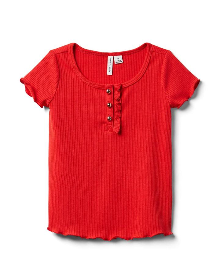Ribbed Button Top