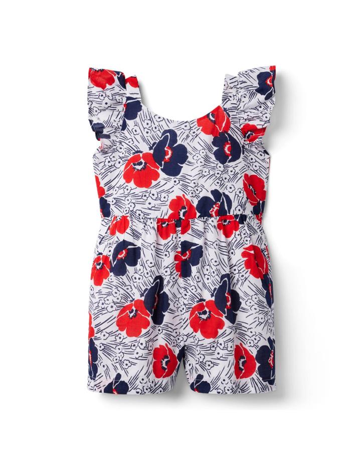 Floral Ruffle Sleeve Romper