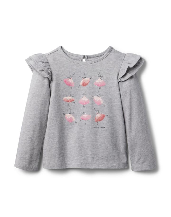 Ballerina Ruffle Shoulder Tee