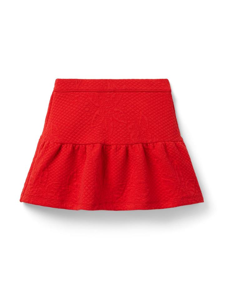 Quilted Floral Jacquard Skirt