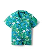 Tropical Floral Poplin Cabana Shirt