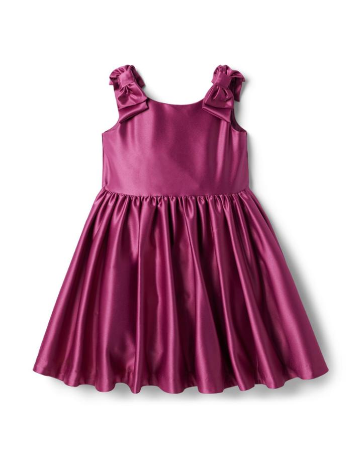 Satin Bow Sleeve Dress