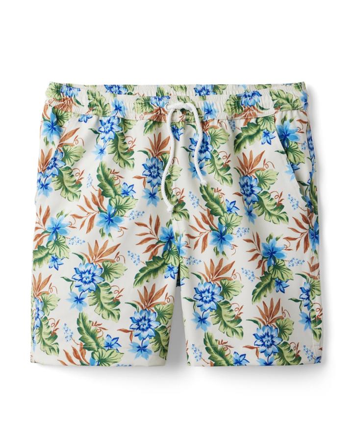Dawne Florine Men's Tropical Floral Swim Trunk
