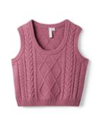 Cable Knit Cropped Sweater Vest